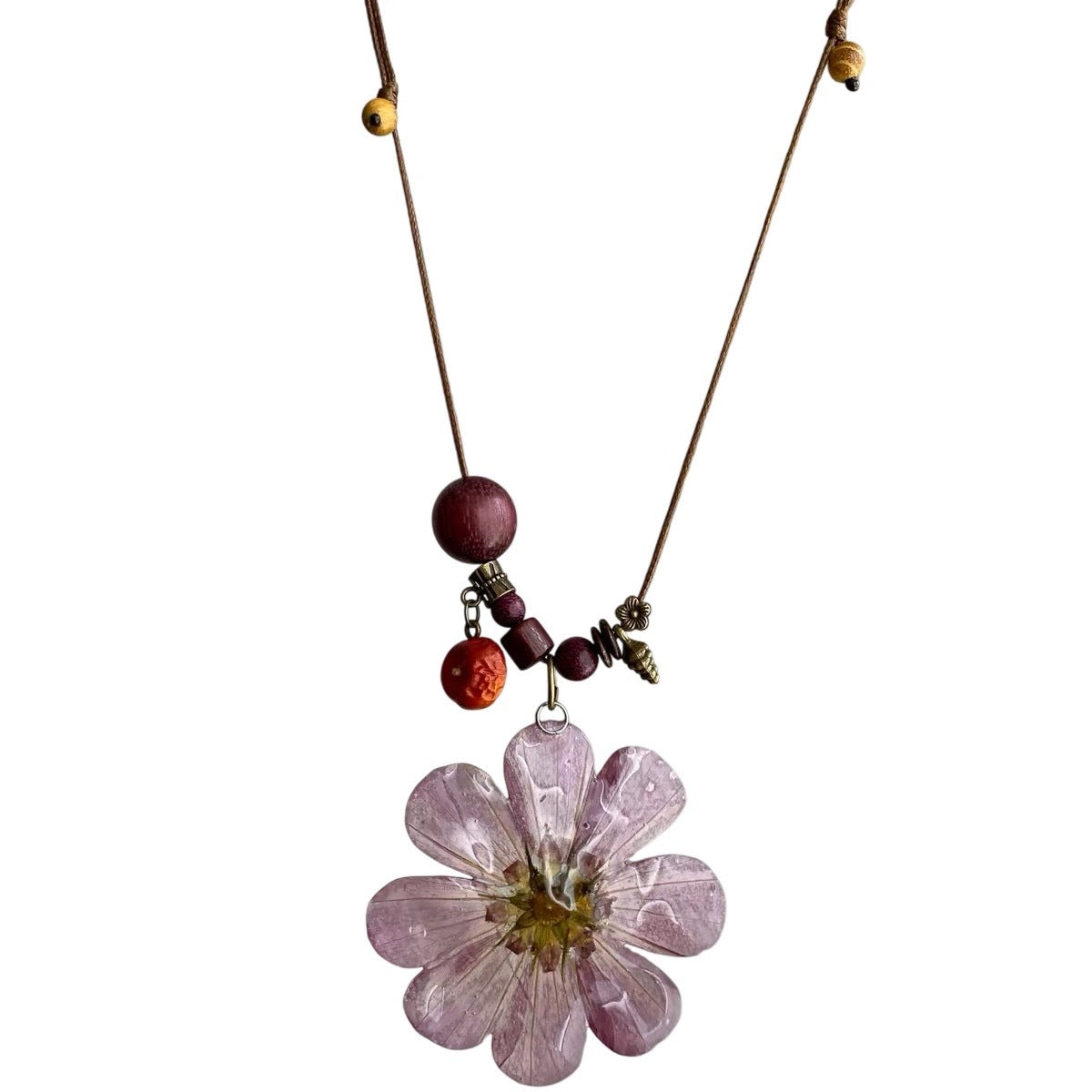 Flower Resin Pendant Necklace - DippedShop Wholesale - #2419