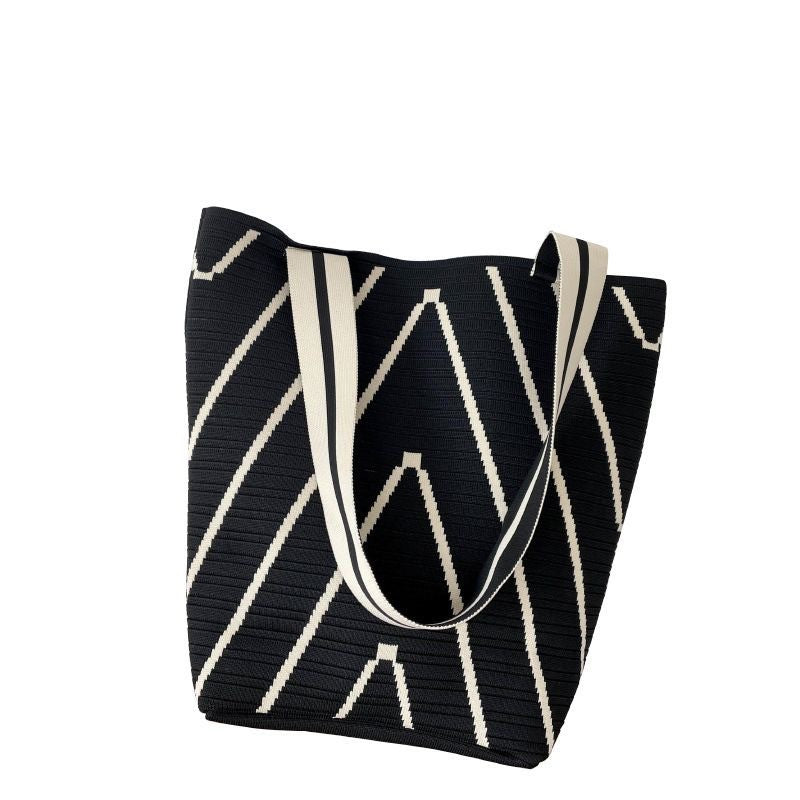 Casual Wave Striped Color Block Shoulder Bag 6W10BBG1764