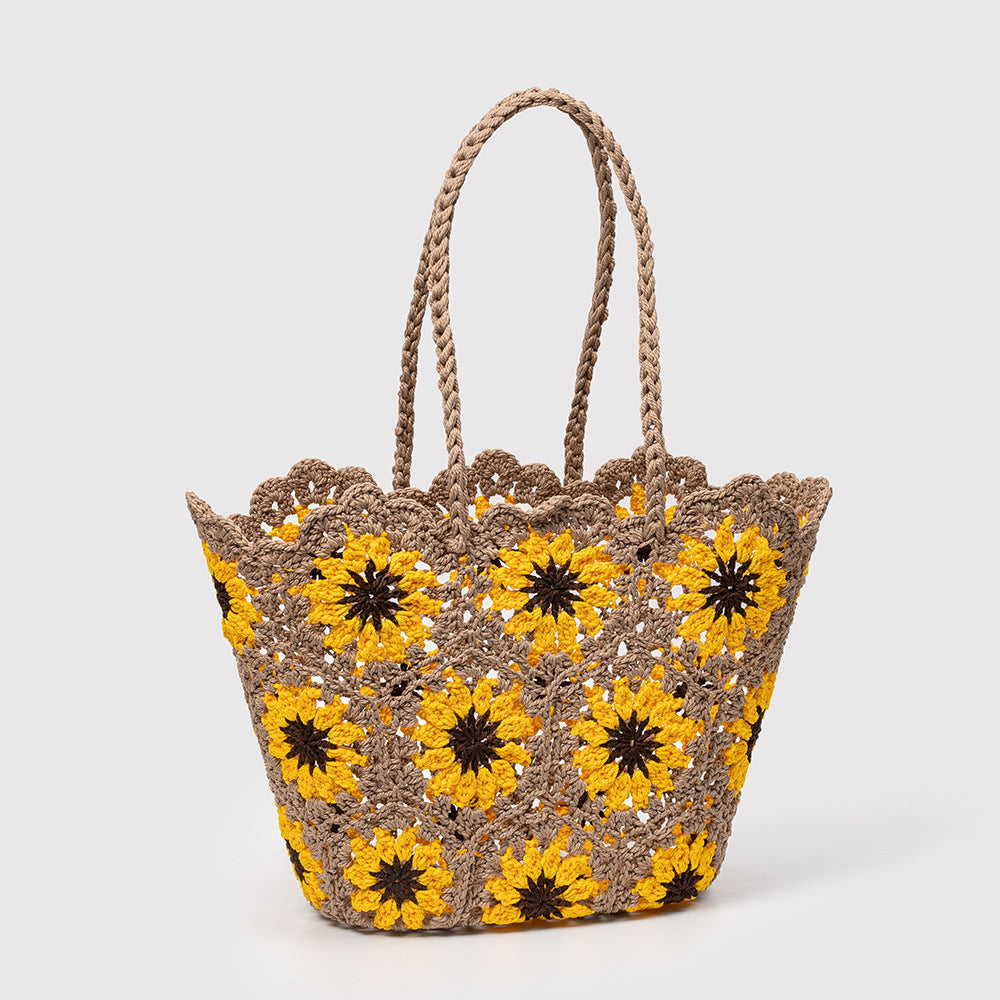 Flower Crochet Beach Bag - DippedShop Wholesale - #2339