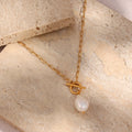 Baroque Pearl Gold Necklace - DippedShop Wholesale - #7235
