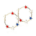 Stylish USA Flag Star Shape Hoop Earrings 8ZA6JER196L