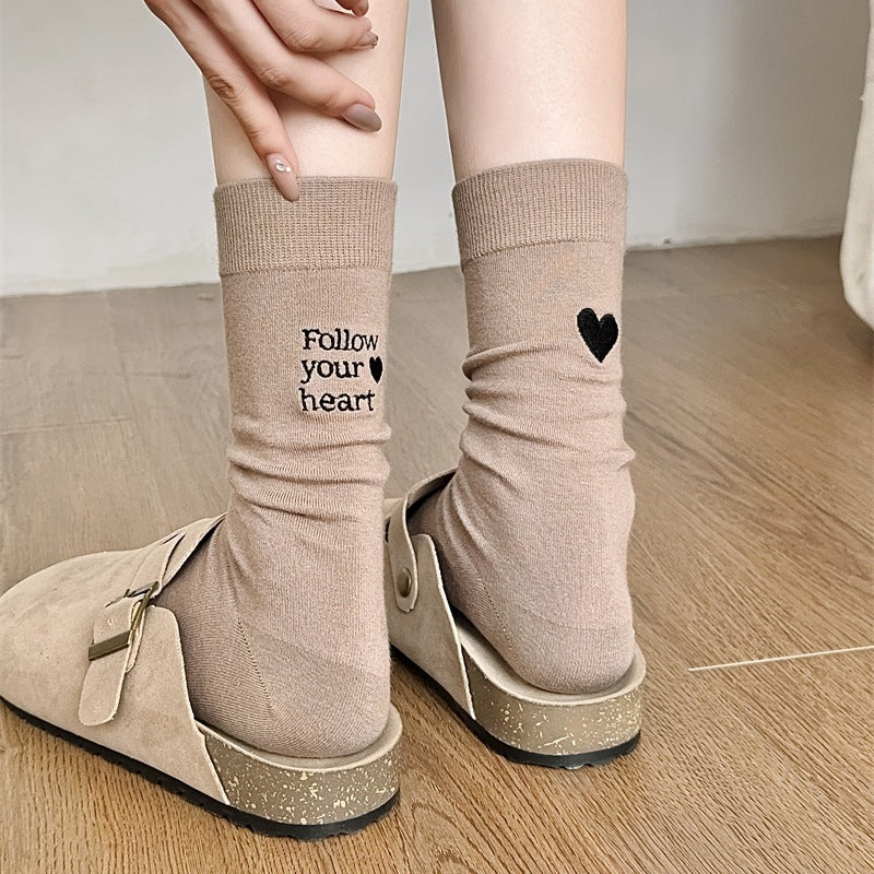 Embroidered Slouchy Socks - DippedShop Wholesale - #3827