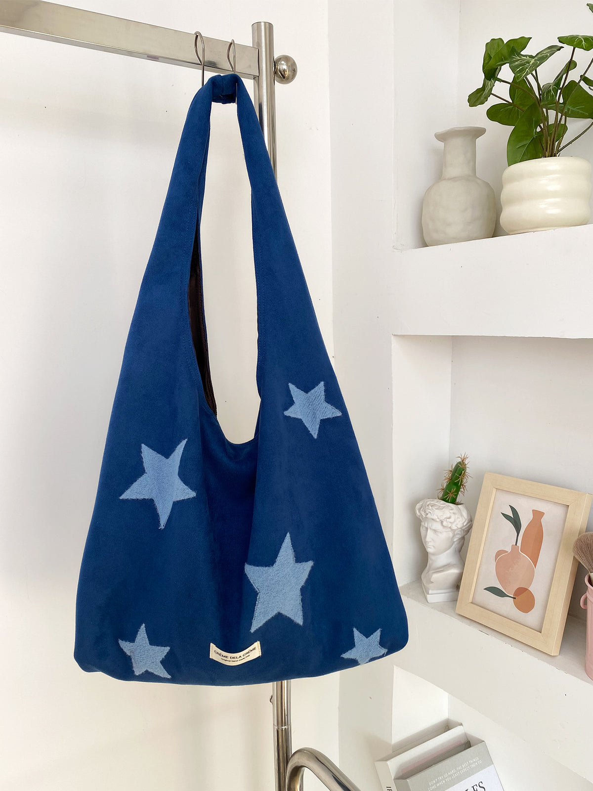 Casual Star Embroidery Large Capacity Shoulder Bag 6W10BBG2362