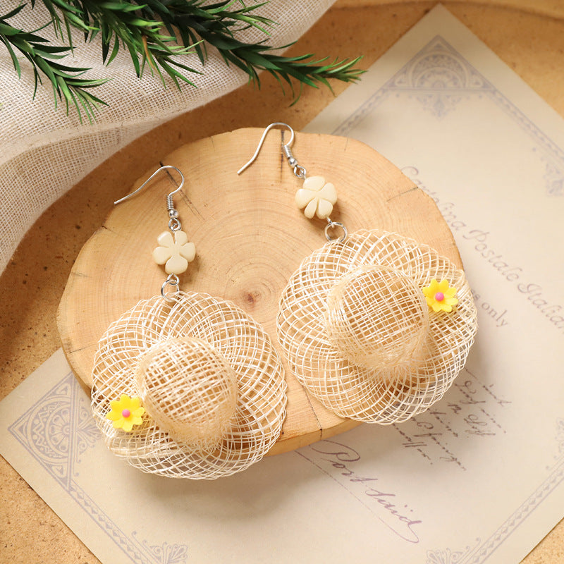 Boho Rattan Dangle Earrings - DippedShop Wholesale - #8979