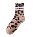 Stylish Leopard Print Non Slip Crew Socks 6W8FSO869