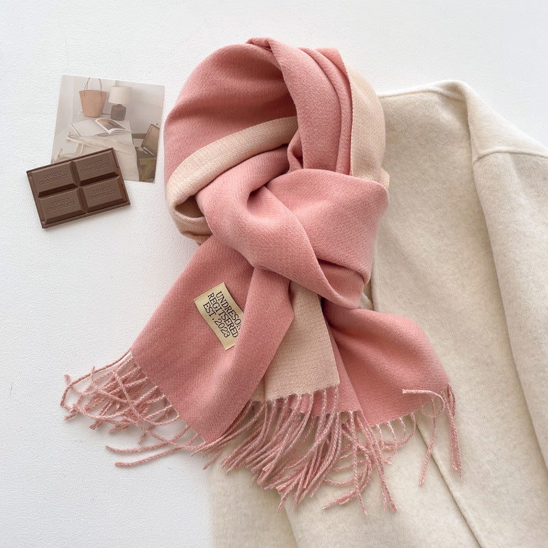 Reversible Fringe Scarf - DippedShop Wholesale - #4659