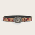 Vintage Rose Print Metal Rose Bucket Belt 6W6JBT216