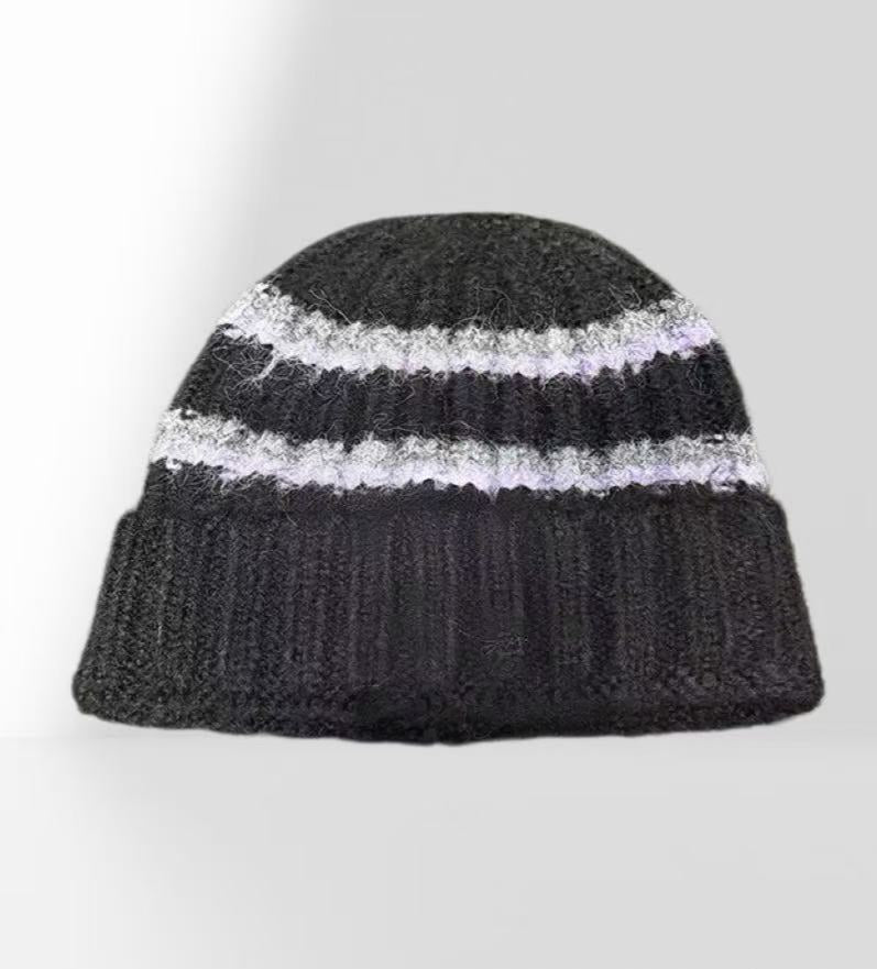Trendy Color Contrast Striped Warm Beanie Hat 6W6HAT549