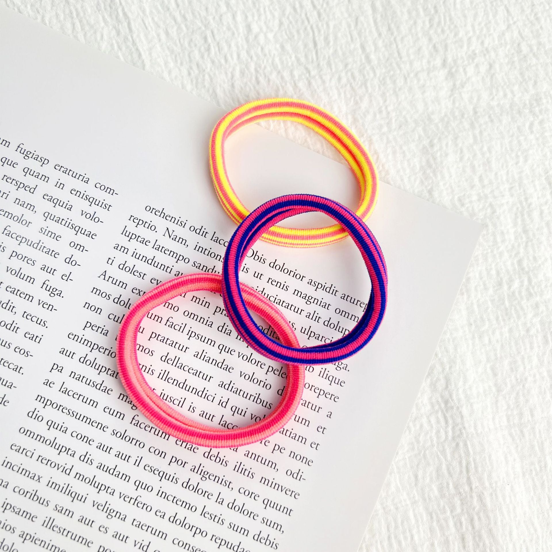 Dopamine Color Block Striped Elastic Hair Tie MK2BW6W6HHT05