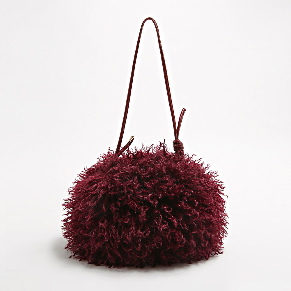 Fluffy Faux Fur Large Capacity Cloud Underarm Bag 6W10BBG2396