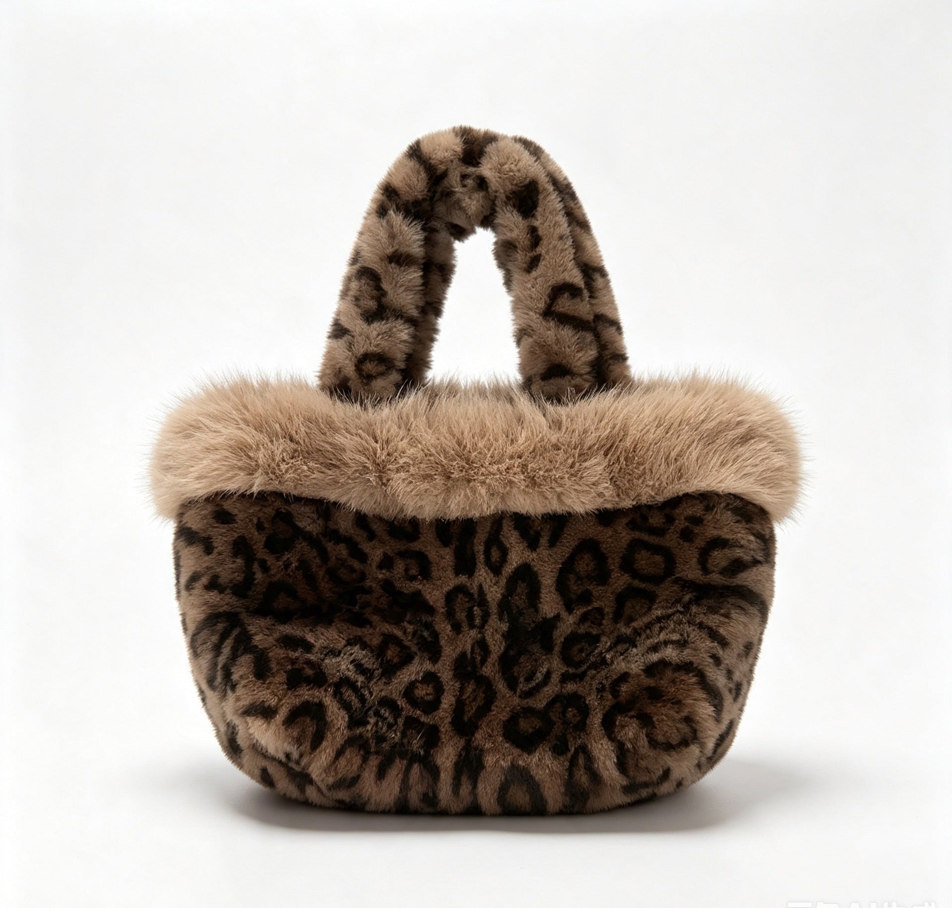 Retro Leopard Pattern Plush Handbag 6W10BBG1946