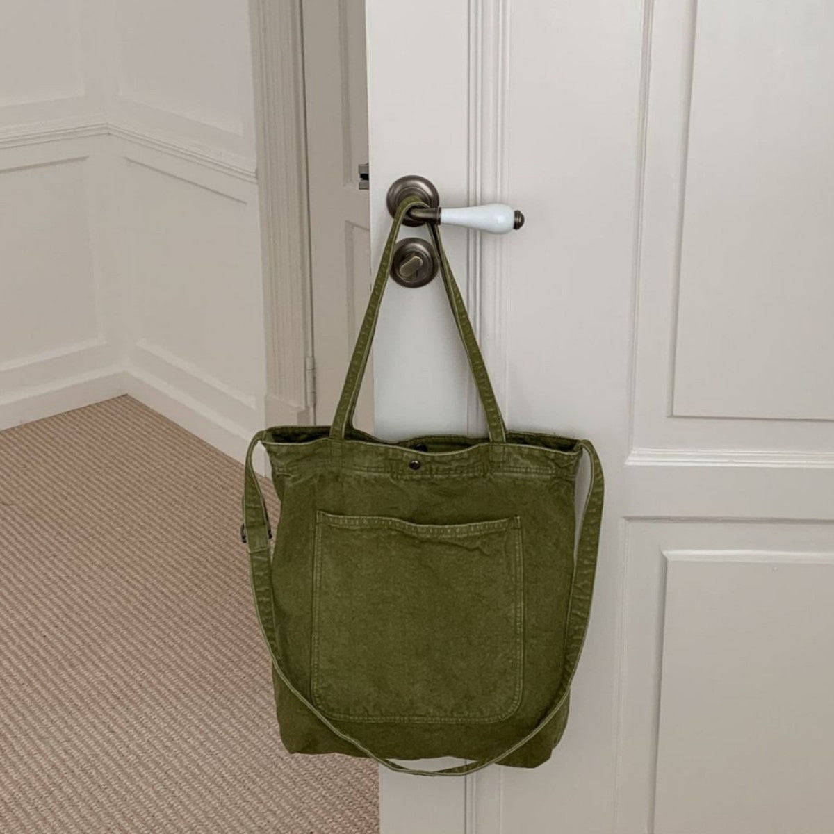 Trendy Solid Color Large Capacity Shoulder Bag 6W10BBG2497