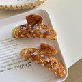 Vintage Rhinestone Floral Acetate Hair Claw Clip 6W6HCP1626