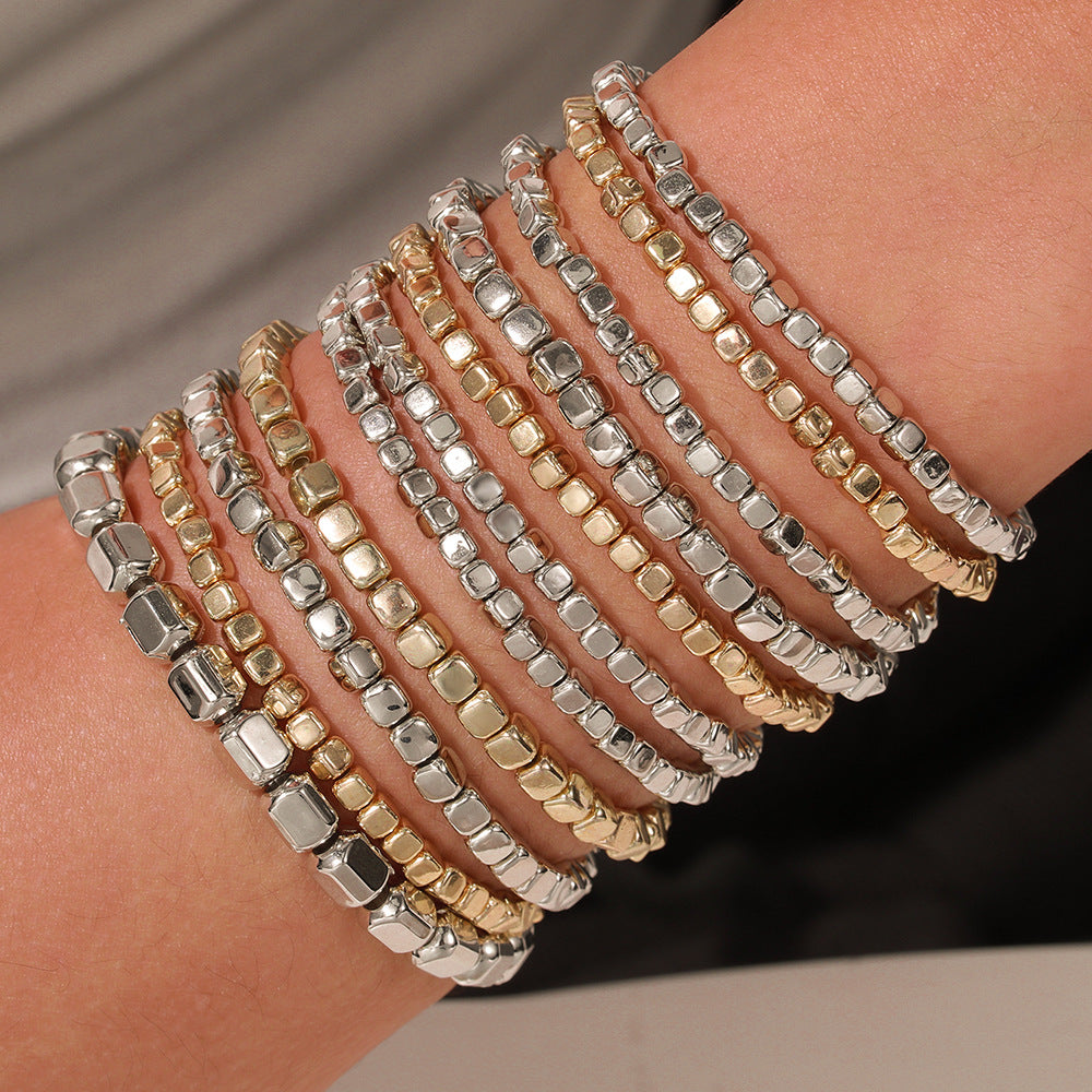 Stylish Gold Plated Multi Layer Beaded Bracelets 6W6JBR501