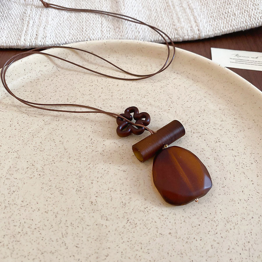 Geometric Resin Pendant Necklace - DippedShop Wholesale - #5715