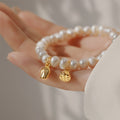 Stylish Gold Plated Freshwater Pearl Bracelet 6W6JBR714