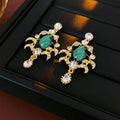 Exaggerated Baroque Green Water Drop Rhinestone Necklace 6W6JNC894