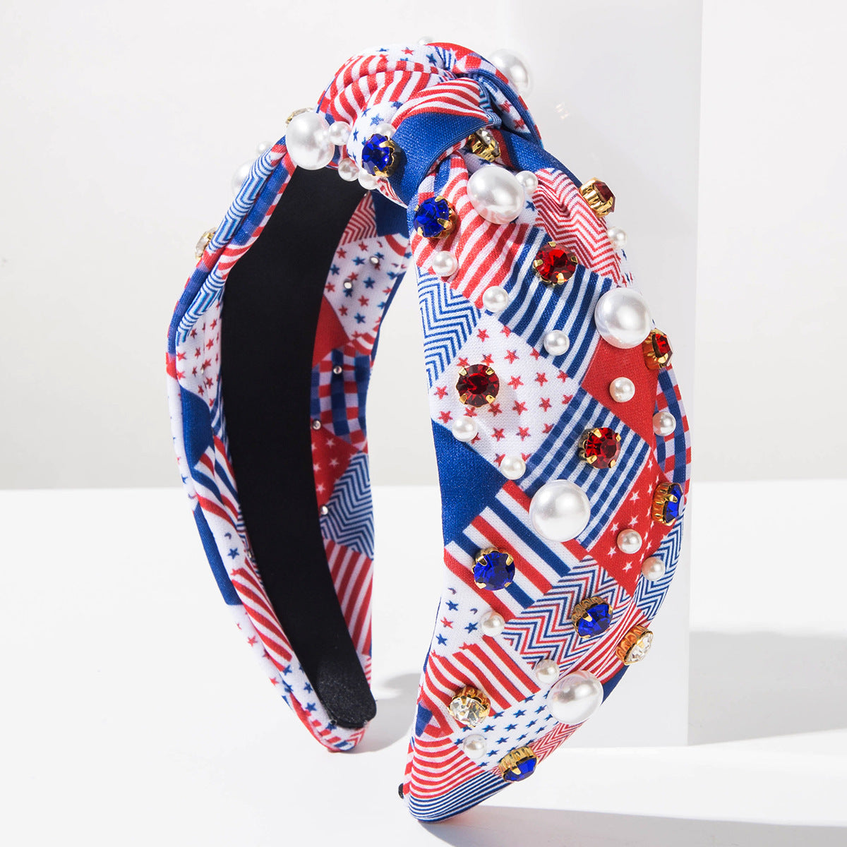 Trendy American Flag Pattern Diamonds Hair Band 8AS6HBD57T