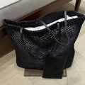 Retro Solid Color Straw Woven Large Capacity Shoulder Bag 8CW6BBG517L