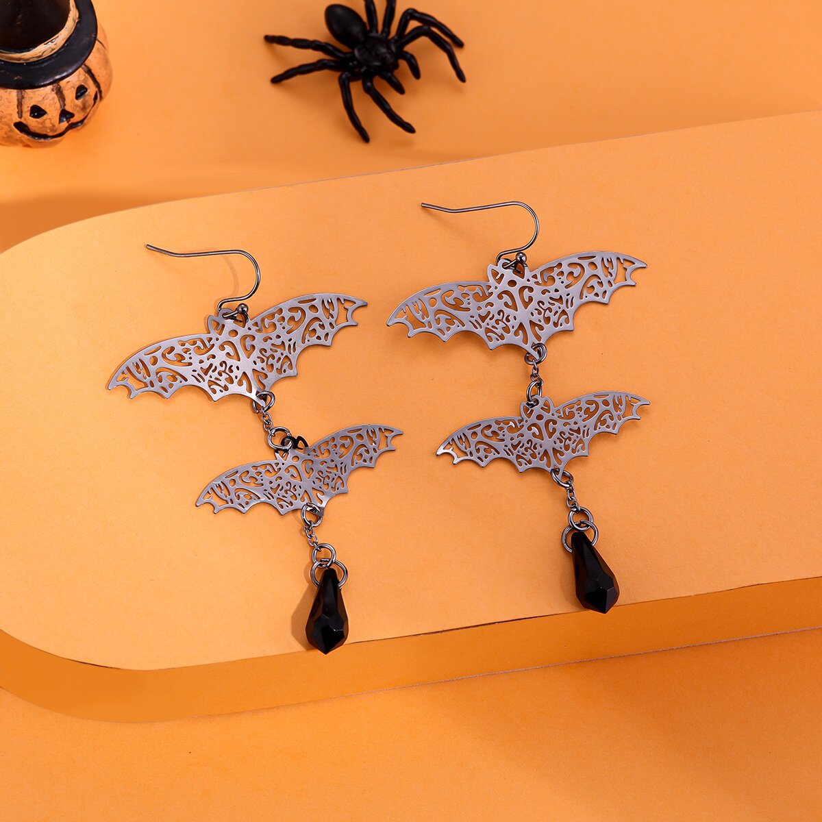 3+ Funny Bat Crystal Halloween Earrings DPJE2728