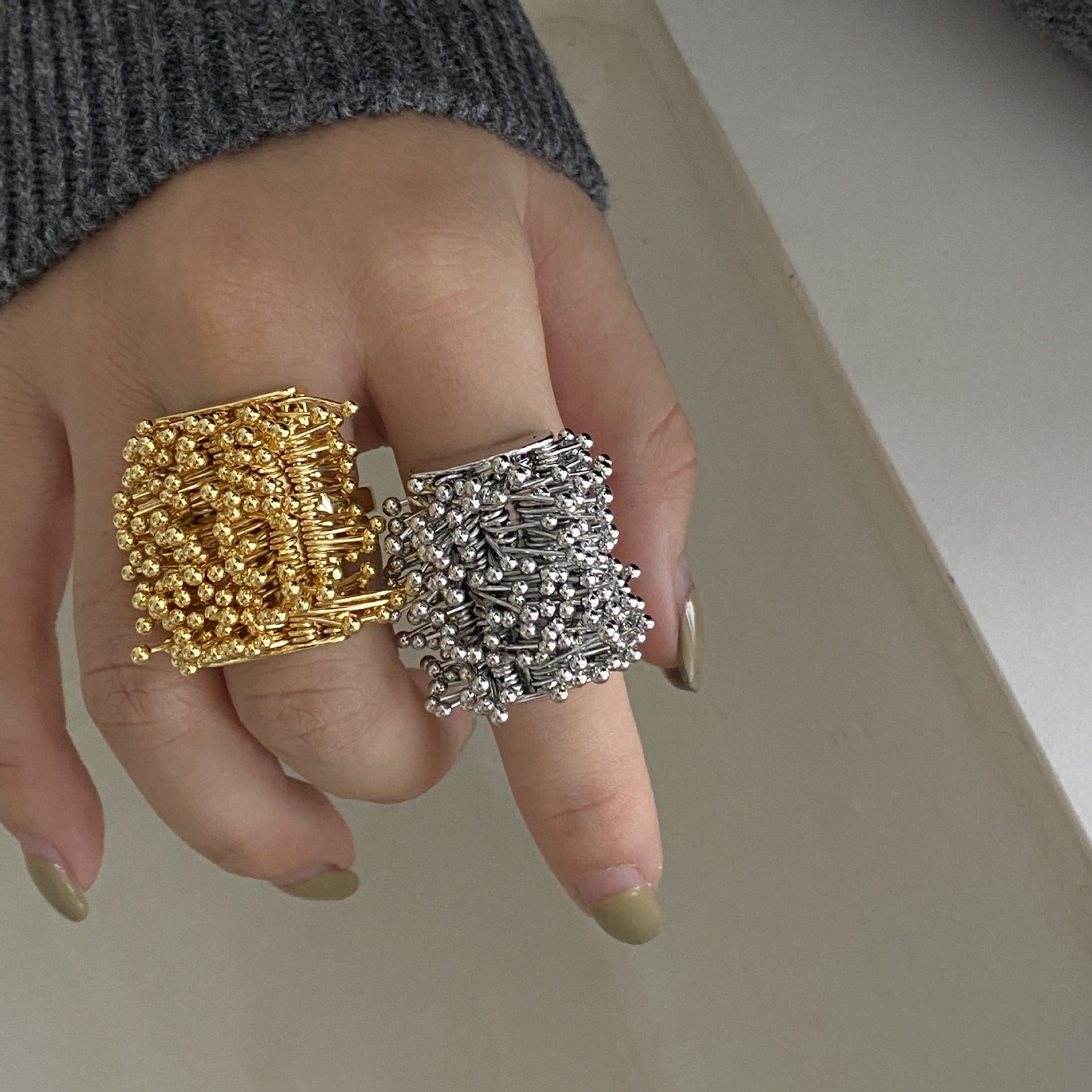 Vintage Gold Plated Firework Open Statement Ring 6W6JRG300