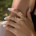 Chic Gold Cubic Zirconia Geome - DippedShop Wholesale - #8019