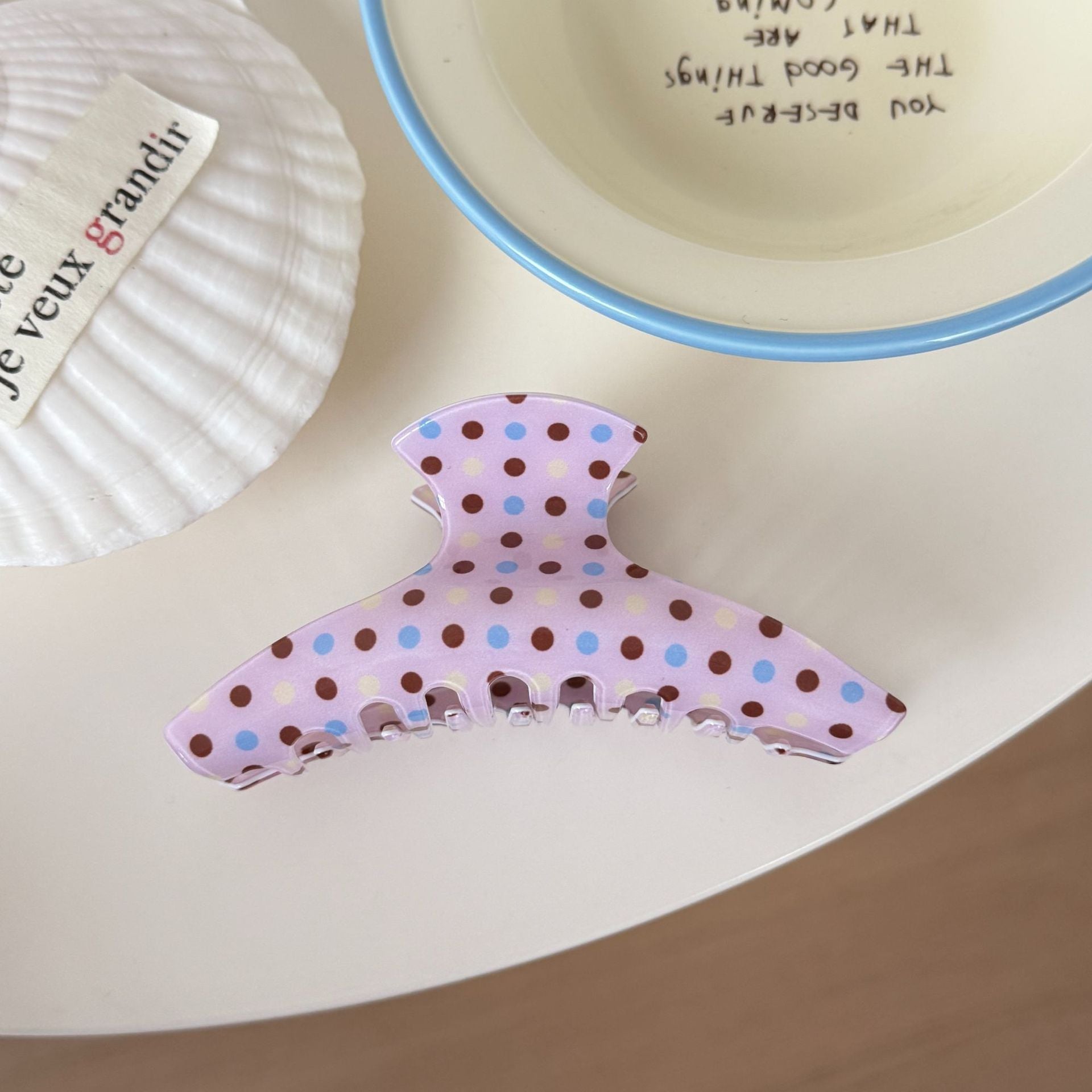 Polka Dots Hair Claw - DippedShop Wholesale - #2355