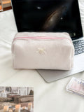 Minimalist Solid Color Bowknot Cosmetic Bag 6S5CO109