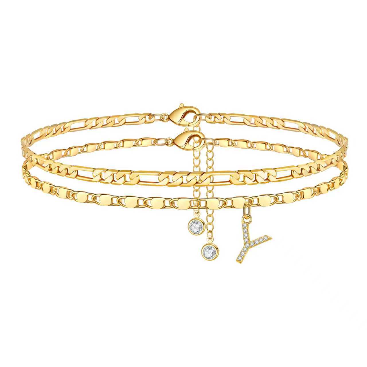 Elegant Gold Plated Double Lay - DippedShop Wholesale - #3875