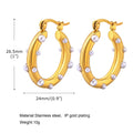 Rhinestone Pearl Hoop Earrings - DippedShop Wholesale - #2595