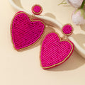 Beaded Heart Dangle Earrings - DippedShop Wholesale - #2227