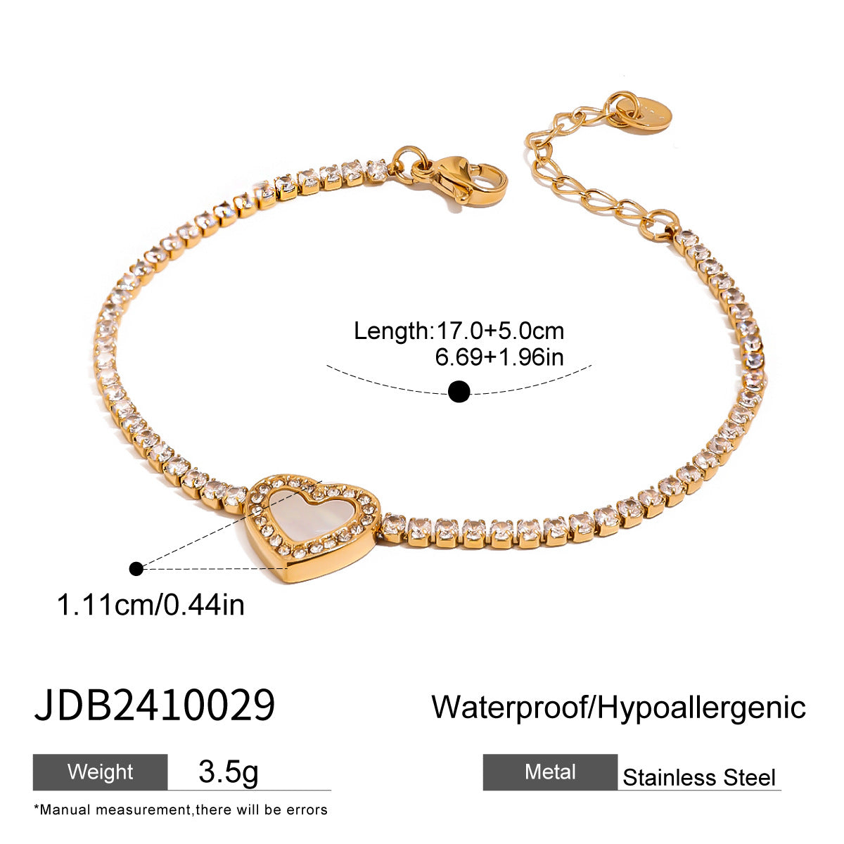 Minimalist Stainless Zircon Bracelet - DippedShop Wholesale - #7907