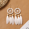 Bohemian Feather Tassel Earrings - DippedShop Wholesale - #5475
