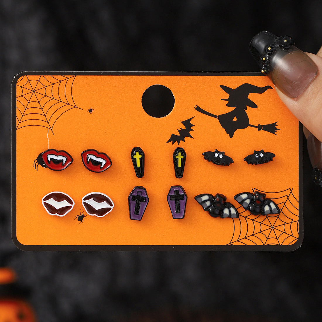 5+ Darkness Bats Vampire Halloween Earrings DPJE2734