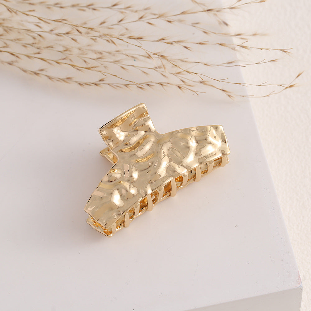 Simple Geometric Gold Plated Mini Hair Claw MK2MBEP6W6HCP380