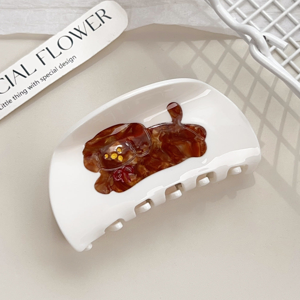 Cute Dog Patchwork Acetate Hair Claw MK2PPM6W6HCP340
