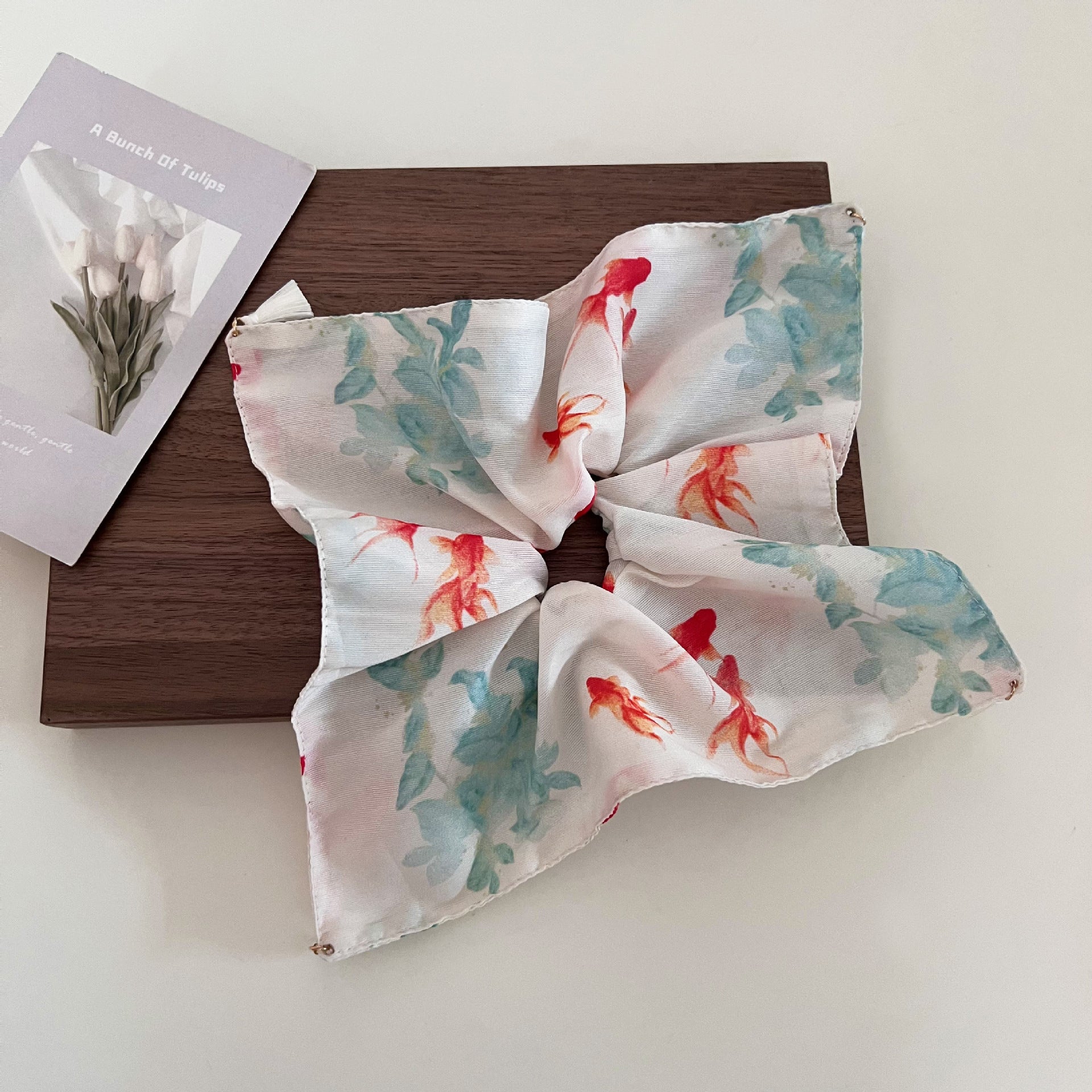 Elegant Goldfish Print Square Elastic Hair Scrunchies MK2BW6W6HSR72