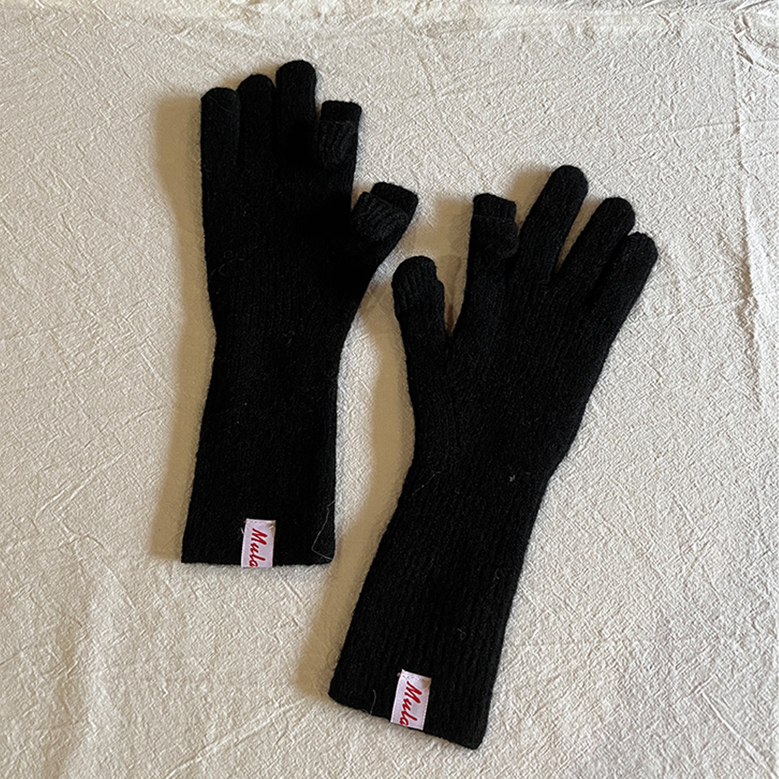 Minimalist Wool Blend Solid Color Knit Gloves 6W6GLO56