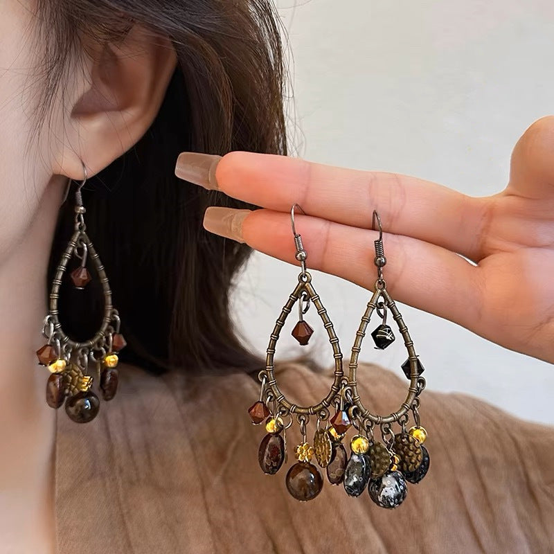 Boho Beaded Tassel Dangle Earrings - DippedShop Wholesale - #0451