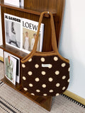 Plush Polka Dot Tote Bag - DippedShop Wholesale - #8627
