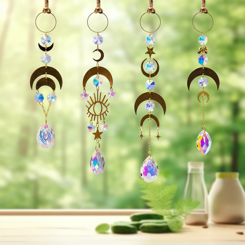 Gold Moon Hanging Colorful Crystal Decoration DPCD4