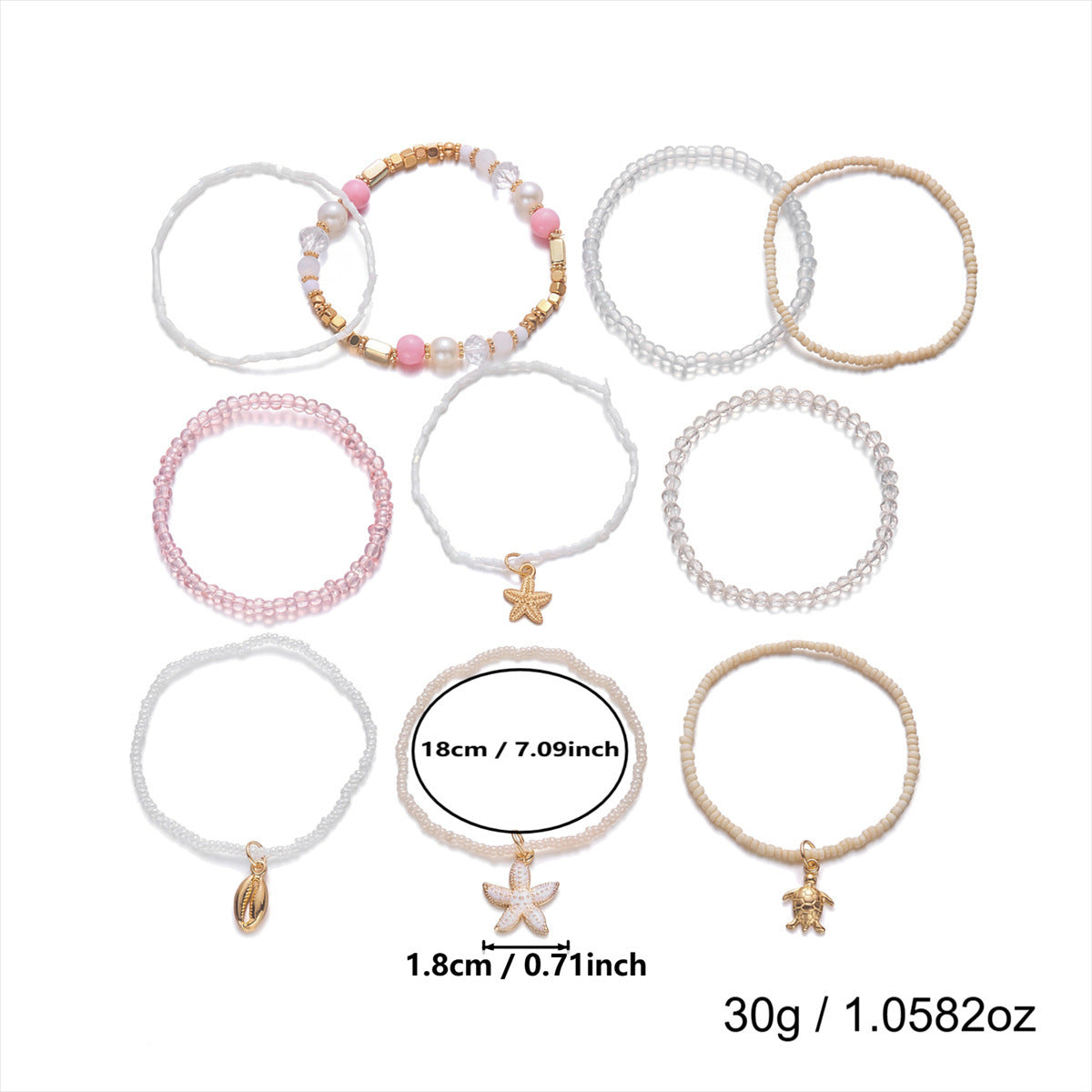 Beach Layered Seed Bead Bracel - DippedShop Wholesale - #9571