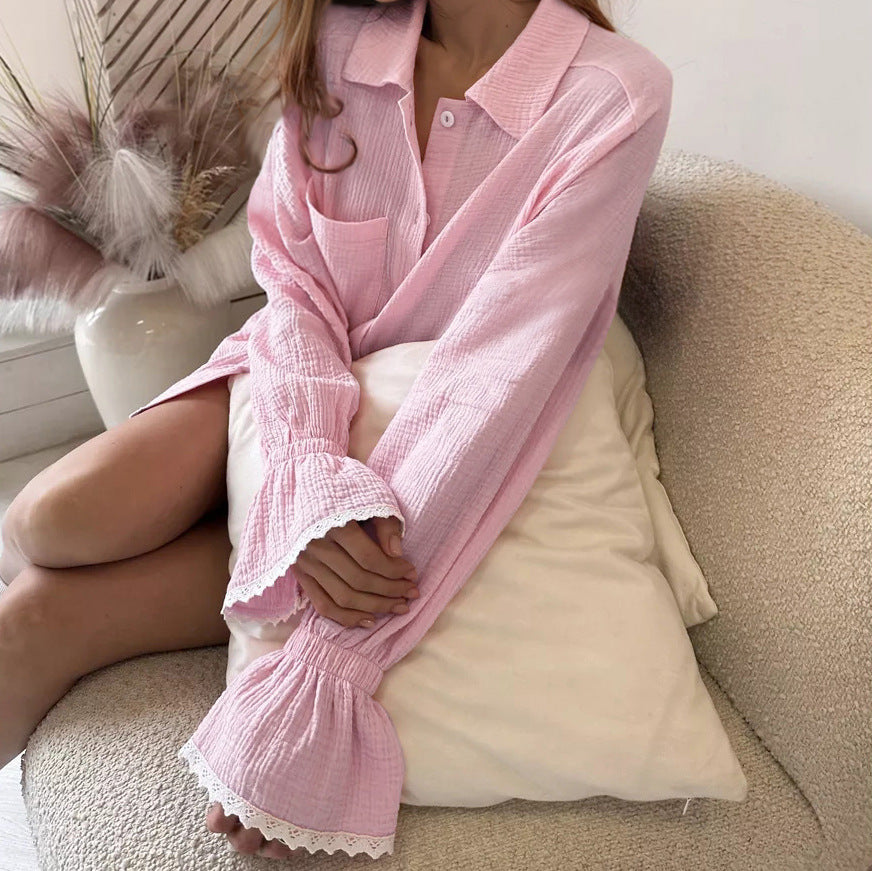 Flounce Solid Homewear Set - DippedShop Wholesale - #5571