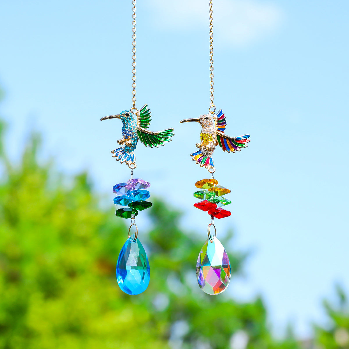Colorful Hummingbird Crystal Window Hanging Suncatcher 6H7HLS188