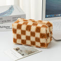 Plush Plaid Cosmetic Bag - DippedShop Wholesale - #8595