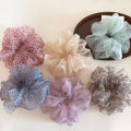 Retro Fluffy Organza Plaid Hair Scrunchies MK2BW6W6HSR79