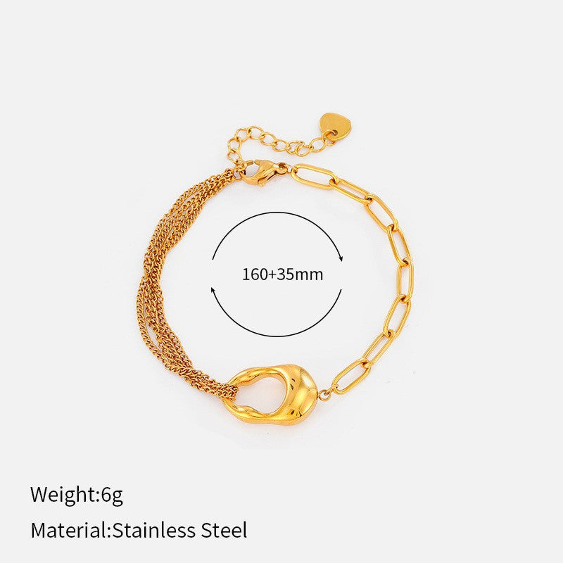 Stylish Gold Plated Heart Floral Pendant Bracelets 6W6JNC636