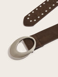 Retro Studded Wide Leather Waist Belt MK2LEEP6W6JBT48