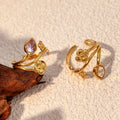 Retro Exaggerated Geometry Heart Ring 8ZA6JRG114T