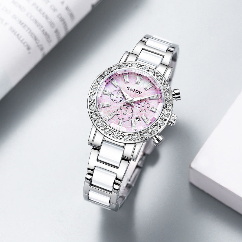 Luxury Diamond Chronograph Analog Quartz Watch MK2SSAS6W6JWA17